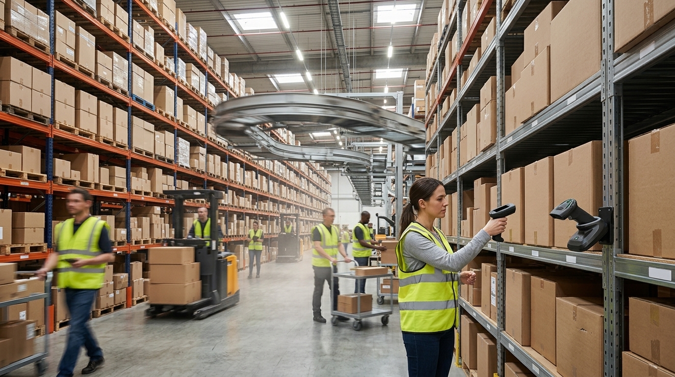 logistikakeskuse skannerid töös