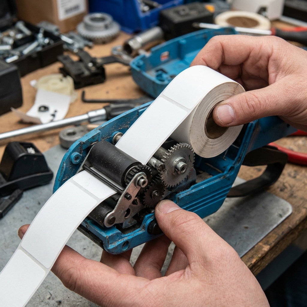 Etiketirulli paigaldamine püstolisse